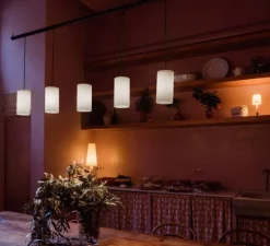 Suspension, Cirio Lineal, rectangular canopy 1-10V, verre blanc, LED, 2700K, 3275 lm, L168cm, H72cm - Santa & Cole