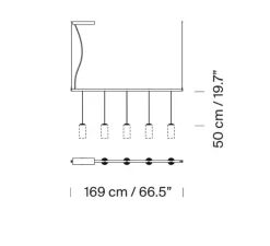 Suspension, Cirio Lineal, rectangular canopy 1-10V, verre blanc, LED, 2700K, 3275 lm, L168cm, H72cm - Santa & Cole