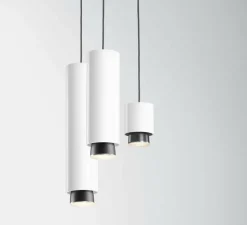 Suspension, Claque, blanc, IP40,LED, 3000K, 1700lm, Ø10cm, H13,5cm - Fabbian