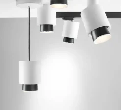 Suspension, Claque, blanc, IP40,LED, 3000K, 1700lm, Ø10cm, H13,5cm - Fabbian