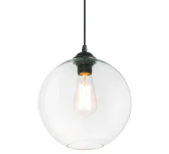Suspension, Clara 5L, transparent, noir, Ø27cm, H25cm - Faro