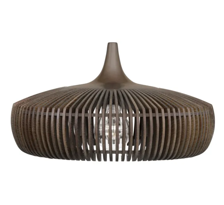 Suspension, Clava Dine, chêne foncé, câble blanc, Ø43cm, H24cm - Umage