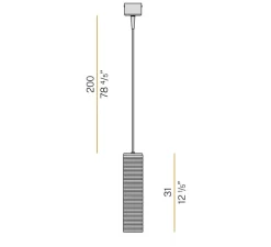 Suspension, Clio, laiton satiné diffuseur vert, LED, 2700K, 1050lm, Ø8,5cm, H31cm - Panzeri