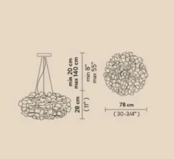 Suspension, Clizia Mama Non Mama L, or, câble transparent, Ø78cm, H28cm - Slamp