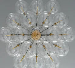 Suspension, Cloud 250, structure laiton, globes transparents, Ø119,5cm, H84,9cm - Schwung