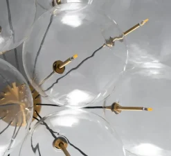 Suspension, Cloud 250, structure laiton, globes transparents, Ø119,5cm, H84,9cm - Schwung