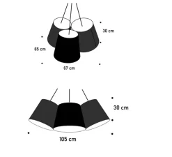 Suspension, Cluster, bleu, H30cm - Fraumaier