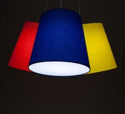 Suspension, Cluster, bleu jaune et rouge, L60cm, H30cm - frauMaier