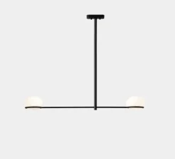 Suspension, Coco double, noir, L62cm, H62cm - LEDs C4