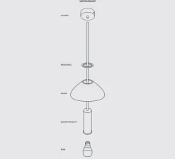 Suspension, Collect lighting, Socket Pendant High, gris clair, Ø6cm, H17cm - Ferm Living