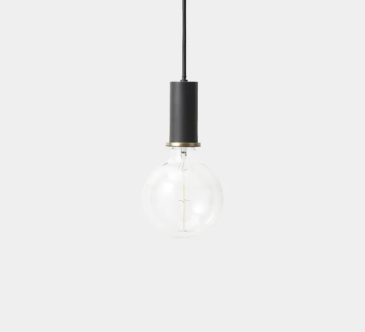 Suspension, Collect Lighting, low, noir, abat-jour Disc, gris clair, Ø12cm, H17cm - Ferm Living