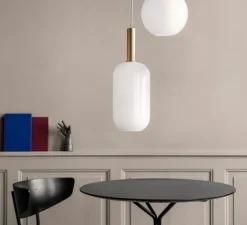 Suspension, Collect lighting, high, laiton, abat-jour Opal Tall, Ø18cm, H51,2cm - Ferm Living