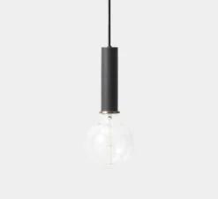 Suspension, Collect lighting, high, noir, abat-jour Record, laiton, Ø30cm, H17cm - Ferm Living