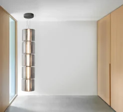 Suspension, Column 300, 5 cylindres, carbone, LED, dim, 0-10V, 3555lm, 2700K, Ø30cm, H143,5cm - A-N-D