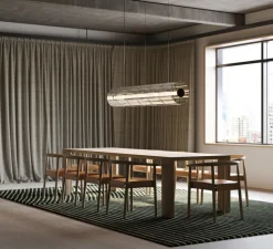 Suspension, Column, 6 cylindres, carbone, LED, dim, DALI, 2700K, L172cm, H17,5cm - A-N-D