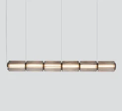 Suspension, Column, 6 cylindres, carbone, LED, dim, DALI, 2700K, L172cm, H17,5cm - A-N-D