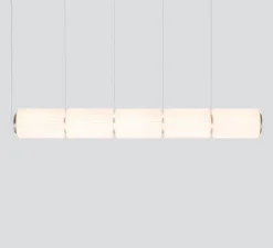 Suspension, Column, 5 cylindres, horizontale, ivoire, LED, dim, DALI, 2700K, L143,5cm, H17,5cm - A-N-D