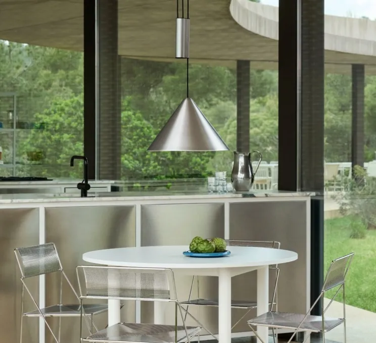 Suspension, Compass 430 ajustable, alu brossé, Ø43cm, H26cm - HAY