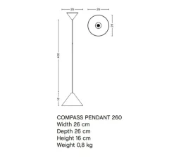 Suspension, Compass 260, blanc perlé, Ø26cm, H16cm - HAY