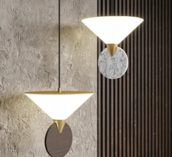 Suspension, Compass, noyer massif, or, LED, dim, 2700K, 620 lm, L17cm, H16cm - CVL