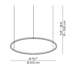 Suspension, Compendium Circle, gris, Ø200cm, H15cm - Luceplan