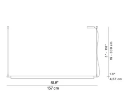 Suspension, Compendium D81B2, sans rosace, aluminium, LED, 1926lm, 3000K, L157cm, H4,57cm - Luceplan