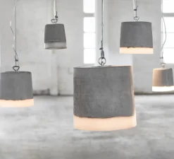 Suspension, Concrete, gris, blanc, Ø12cm, H13cm - Serax