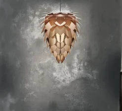 Suspension, Conia mini, cuivre, fil et rosace blanc, LED, Ø30cm, H36cm - Umage