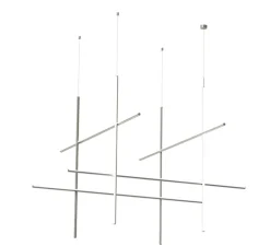 Suspension, Coordinates Suspension Module CLIII, argent, LED, 2700K, 10230lm, Ø176,2cm, H134,2cm - Flos