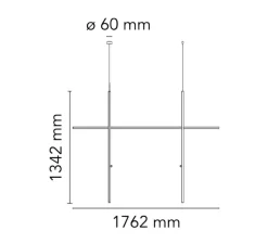 Suspension, Coordinates Suspension Module CLIII, argent, LED, 2700K, 10230lm, Ø176,2cm, H134,2cm - Flos