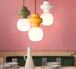 Suspension, Copacabana, jaune, Ø17cm, H32cm - Ferroluce