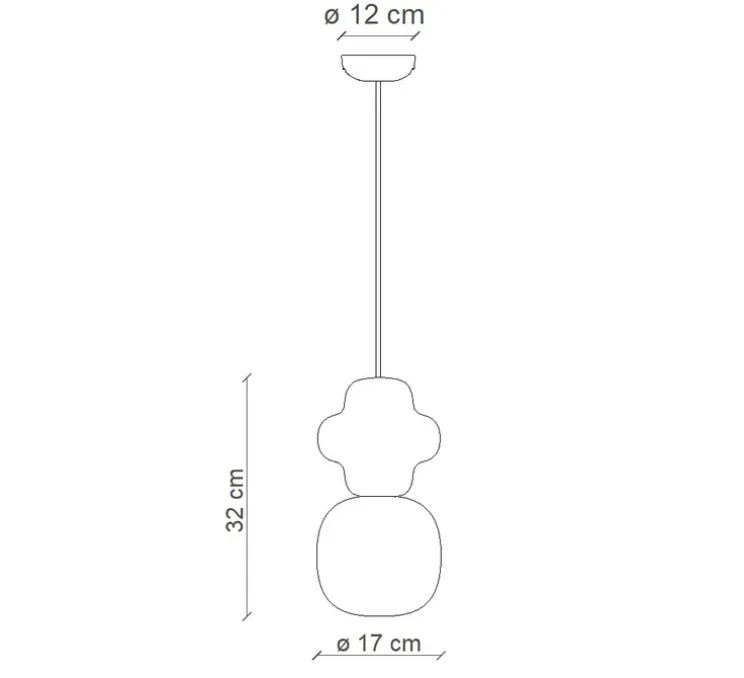 Suspension, Copacabana, jaune, Ø17cm, H32cm - Ferroluce