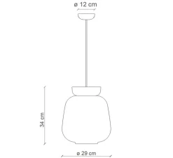 Suspension, Corcovado C2742, blanc, jaune, Ø29cm, H34cm - Ferroluce