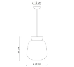 Suspension, Corcovado C2740, jaune, vert, Ø29cm, H34cm - Ferroluce