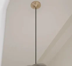 Suspension, Cordset pro, noir et laiton, Ø14cm, H6,3cm - Umage