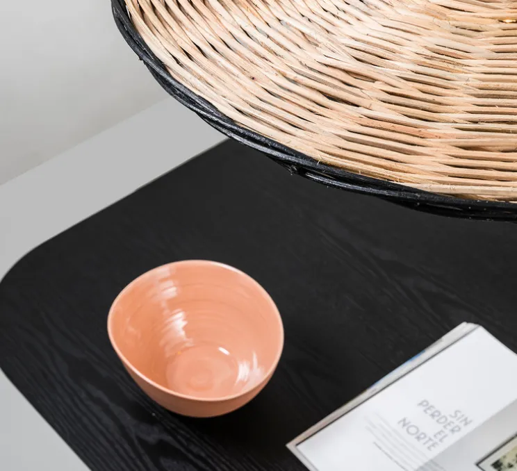 Suspension, Costas 600, noir, rotin, Ø60cm, H2cm - Faro