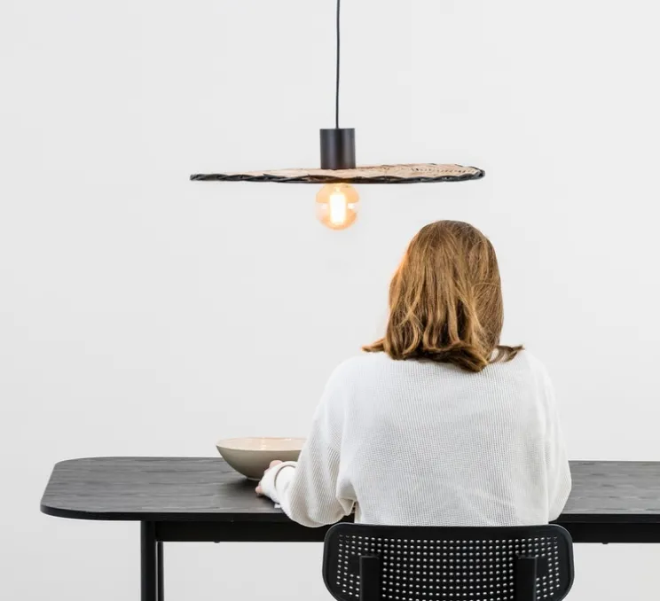 Suspension, Costas 600, noir, rotin, Ø60cm, H2cm - Faro