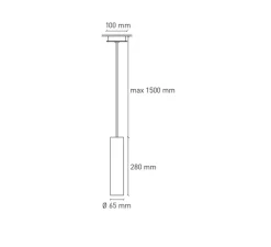 Suspension, Cromia L, Gris, Ø6,5cm, H28cm - Plato Design