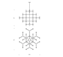 Suspension, Crown Major, acier poli, L109cm, H87cm - Nemo Lighting