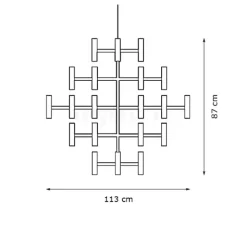 Suspension, Crown Major, plaqué or, L109cm, H87cm - Nemo Lighting