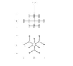 Suspension, Crown Minor, noir, L77cm, H50cm - Nemo Lighting