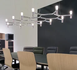 Suspension, Crown Plana Major, acier poli, L186cm, H16cm - Nemo Lighting