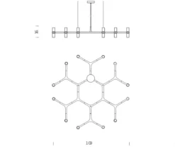 Suspension, Crown Plana Minor, or, L109cm, H16cm - Nemo Lighting