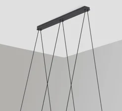 Suspension, Cupolina 3935S, noir, LED, dim, 2700K, 725 lm, L120cm, H11,2cm - Estiluz