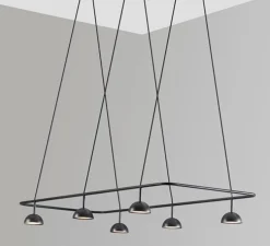 Suspension, Cupolina 3935S, noir, LED, dim, 2700K, 725 lm, L120cm, H11,2cm - Estiluz