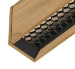 Suspension, Curve, chêne, LED, DALI, honeycomb, dim, 2700K, 1950 lm, L172cm, H6cm - Tunto