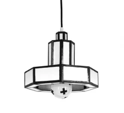 Suspension, Cut 'N Paste Suspension 2, noir et blanc, Ø27,4cm, H20,9cm - Seletti