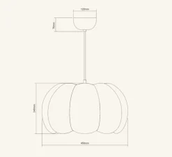 Suspension, Cuuc L, blanc coquillage, Ø45cm, H24cm - Lobo Atelier