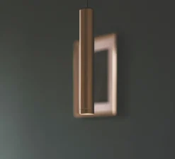 Suspension, D01, laiton, LED, 3000K, 550 lm, Ø2,2cm, H15cm - OliveLab