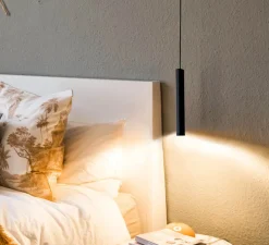 Suspension, D01, noir mat, LED, 2700K, 420 lm, Ø2,2cm, H15cm - OliveLab